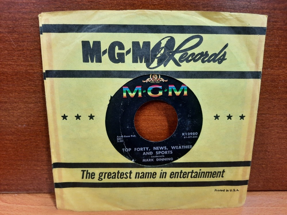 45 / Mark Dinning / 1961 / Top Forty, News, Weather And Sports / Suddenly