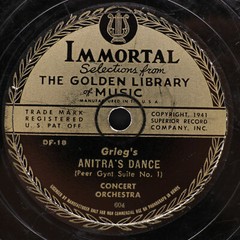 Liebestraum / Anitra’s Dance Classical 10″ 78 rpm Shellac Record Immortal – 604