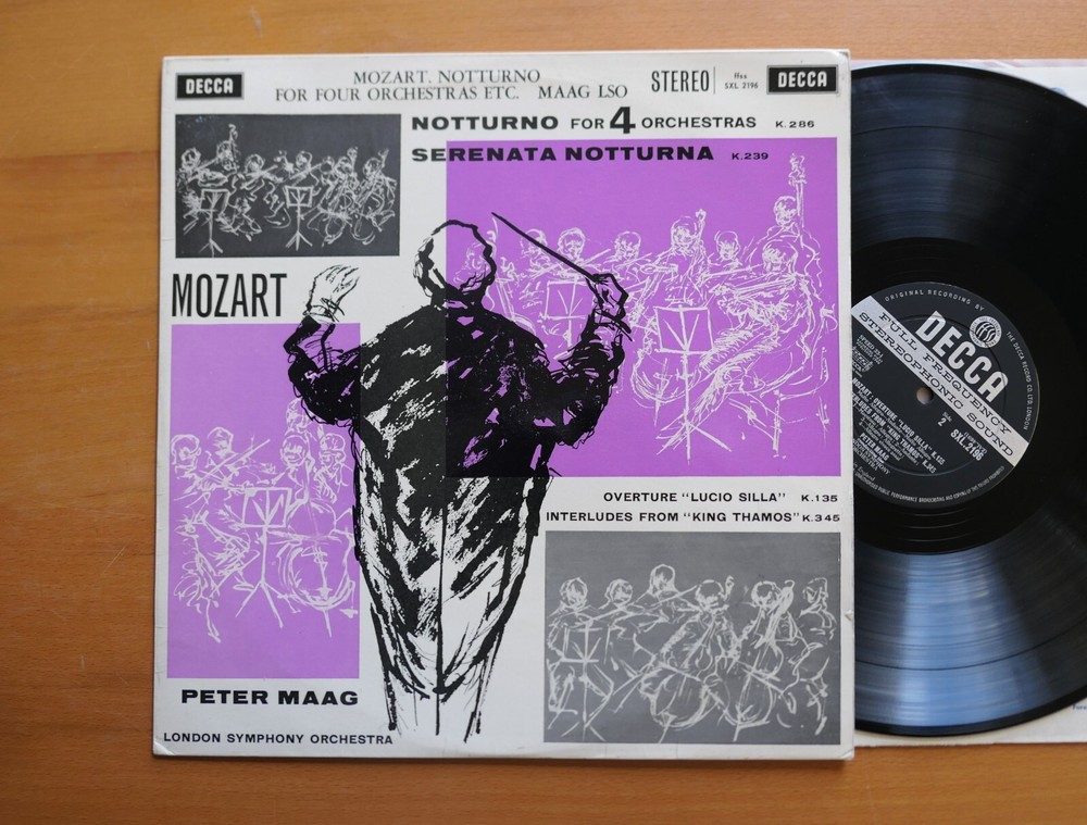 SXL 2196 ED1 Mozart Notturna Four Orchestras Peter Maag 1960 Decca WBG 1st
