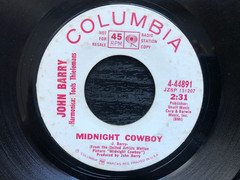 John Barry MIDNIGHT COWBOY 1969 Columbia 45 PROMOTIONAL single VG+