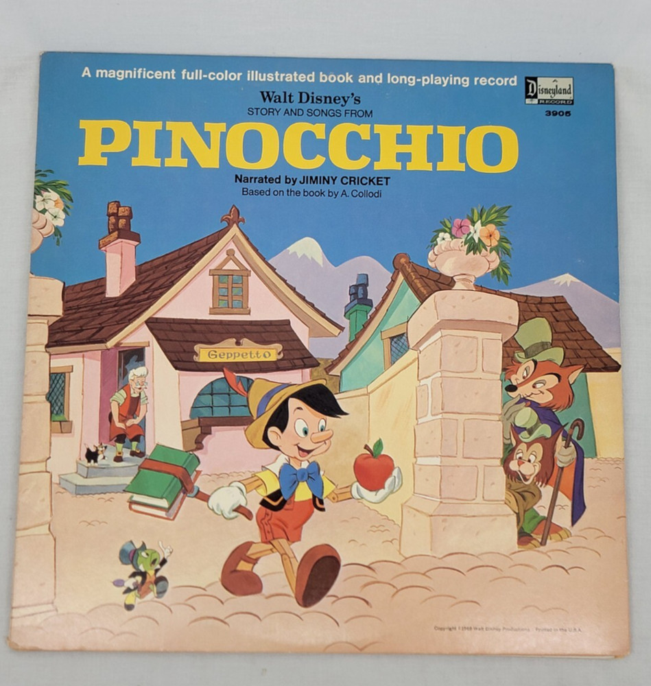 Walt Disney’s: Pinocchio ~ Vinyl LP ~ Disneyland Records/3905 ~ 1969