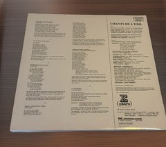 CHANTS DE L’EXIL Jewish musicians in exile: JOEL COHEN Boston Camerata – Vinyl