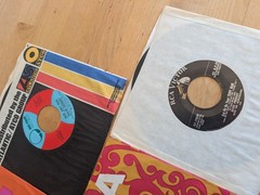 Vintage Lot 45 RPM Records & Sleeves Beatles Elvis Bee Gees Manfred Mann