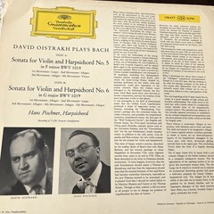 David Oistrakh Plays Bach Sonatas Hans Pischner Deutsche Grammophon Lp