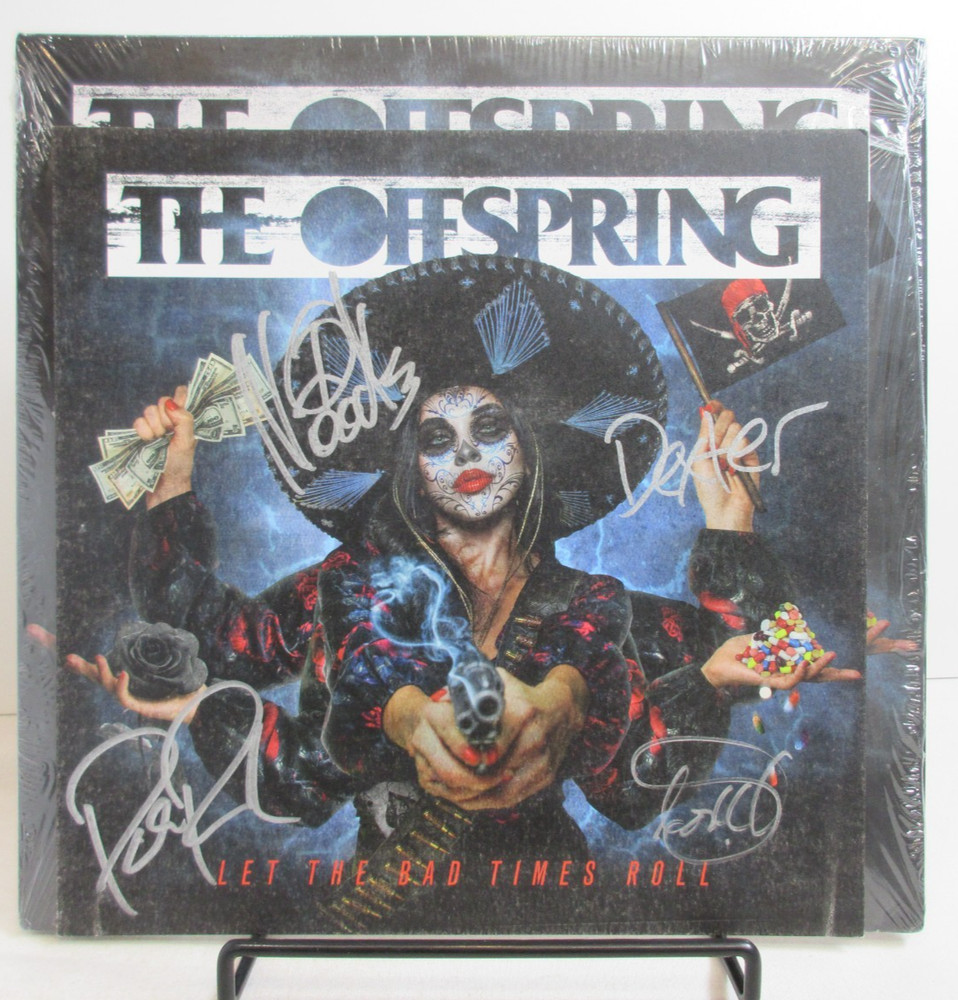 12×12″ SIGNED Poster “Let the Bad Times Roll” LP THE OFFSPRING Limited 2021 BLUE