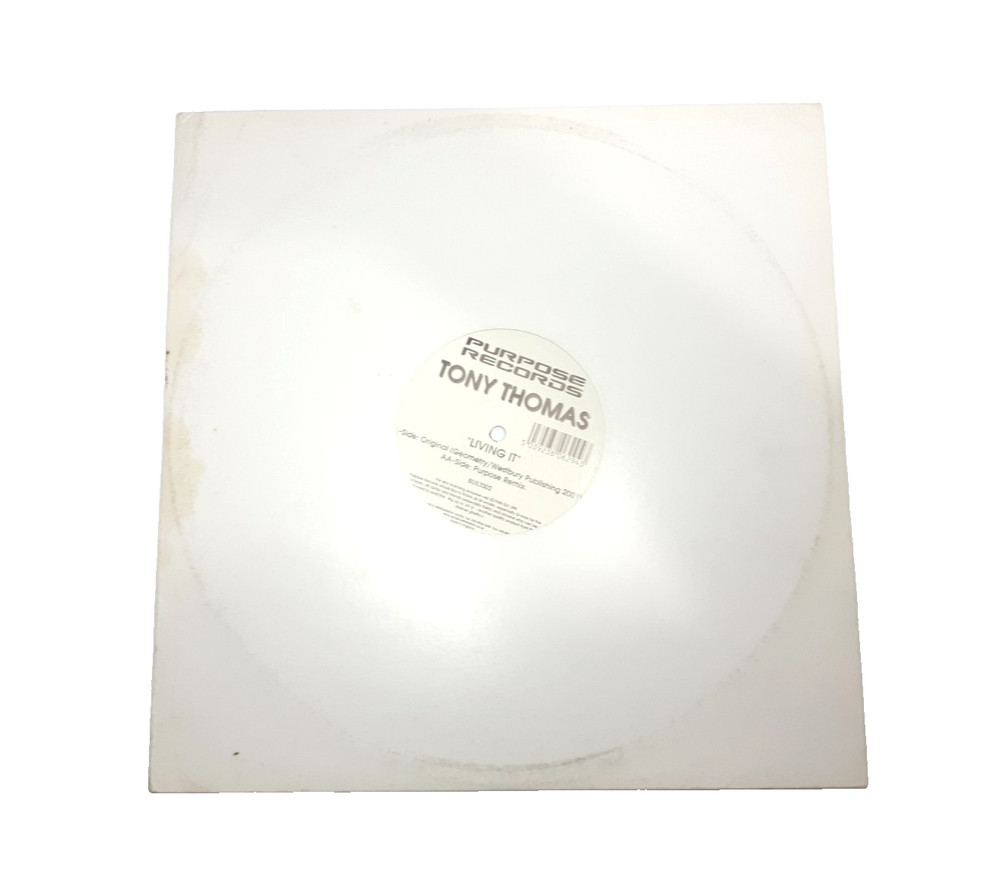 Tony Thomas – Living It – 12″ Vinyl – 2001 Purpose Records – House Electronic GC
