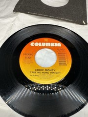 Eddie Money 7″ 45 Record Take Me Home Tonight & Calm Before The Storm 1986 VTG