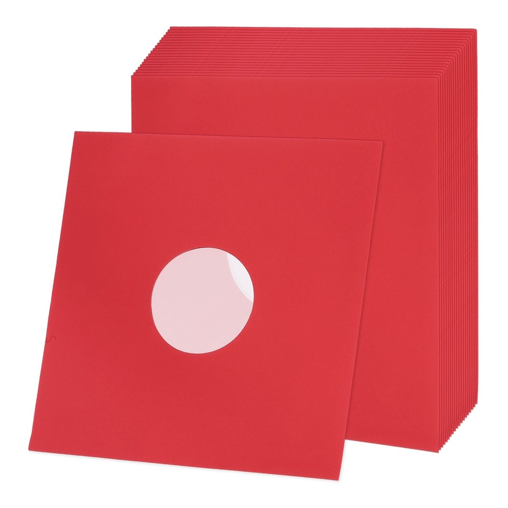 12″x12″ 20 Pcs 110GSM Vinyl Record Inner Paper Sleeves with Poly Lined (Red)