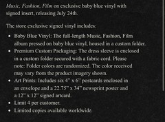 SIGNED Charli XCX – Music, Fashion, Film – Baby Blue Vinyl Presale 7/24 🩵