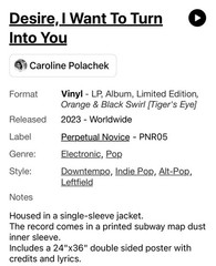 Caroline Polachek Desire I Want To Turn Into You Tiger’s Eye Vinyl LP new Sealed