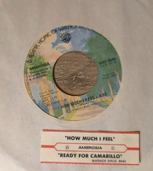 Ambrosia – How Much I Feel Warner Brothers 45 w Jukebox Strip