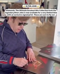 ELTON JOHN Hand Signed 12” Glossy Limited Edition Art + Diamonds CD Album Proof