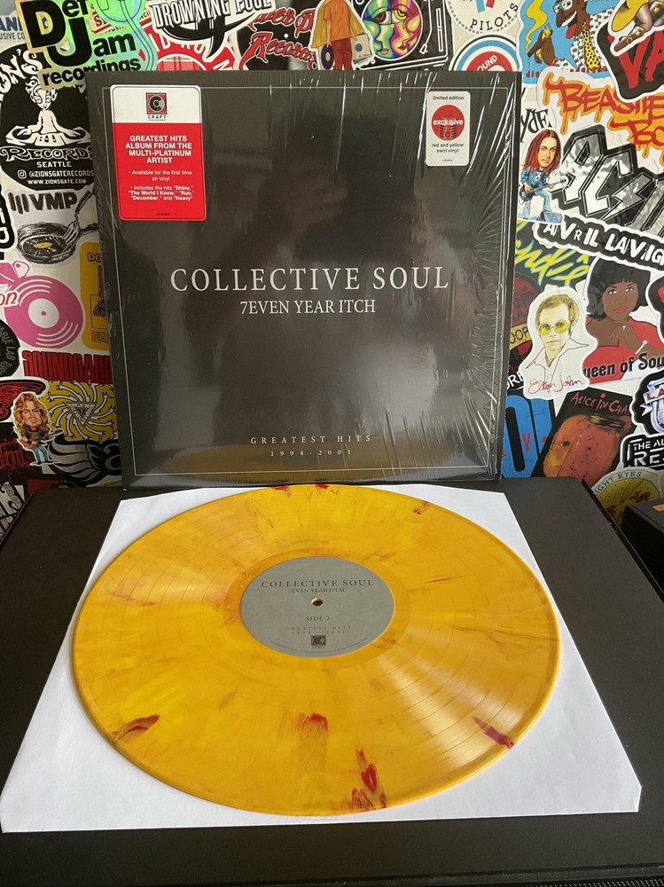 COLLECTIVE SOUL 7EVEN YEAR ITCH: GREATEST HITS VG++ RED/YELLOW VINYL W/HYPE