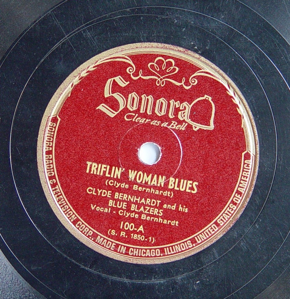 78 RPM 10″ Sonora 100 Clyde Bernhardt Blue Blazers Triflin Woman Blues Sweet Jam