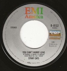 STRAY CATS ~ROCK THIS TOWN/ YOU CAN’T HURRY LOVE 1982 EMI AMERICA B-8132 7″ w/PS
