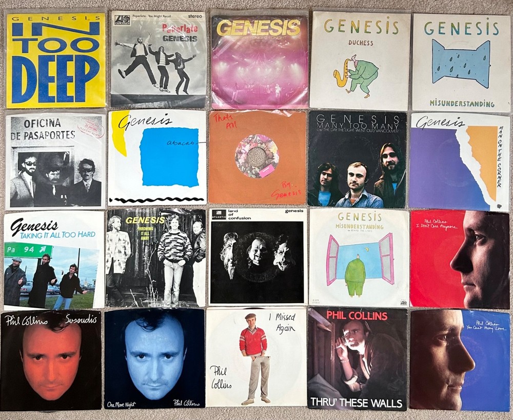 Genesis / Phil Collins – Lot of Twenty 7″ Singles (1978-1987) Atlantic Records