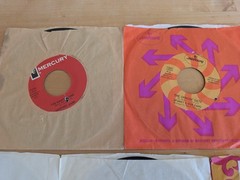 Vintage Lot 45 RPM Records & Sleeves Beatles Elvis Bee Gees Manfred Mann
