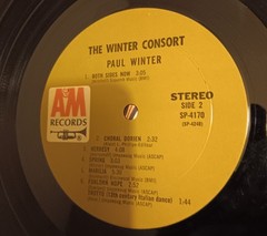 The Winter Consort – Paul Winter Consort – Record USA Vinyl – SP 4170 – A&M – LP