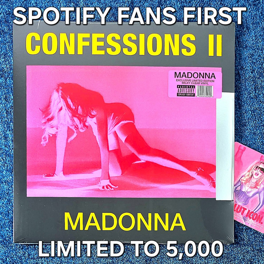 MADONNA SEALED (READ) CONFESSIONS II SPOTIF 12” CLEAR VINYL + PROMO COASTER