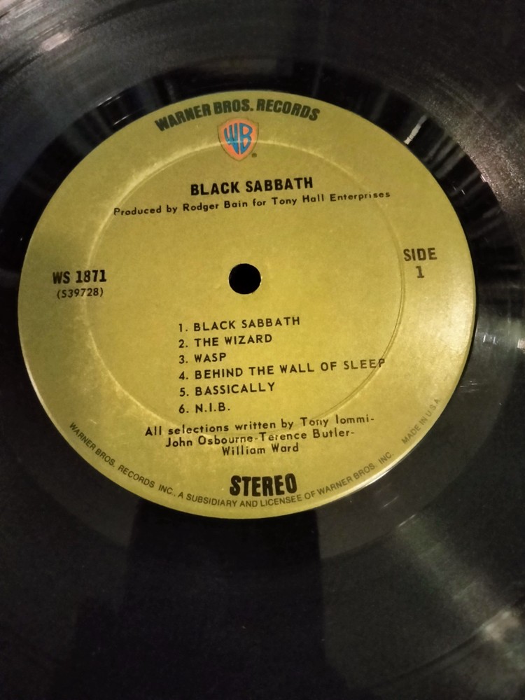 BLACK SABBATH 1970 1ST PRESS WS 1871 SELF TITLED LP VINYL GREEN LABEL 39728-1
