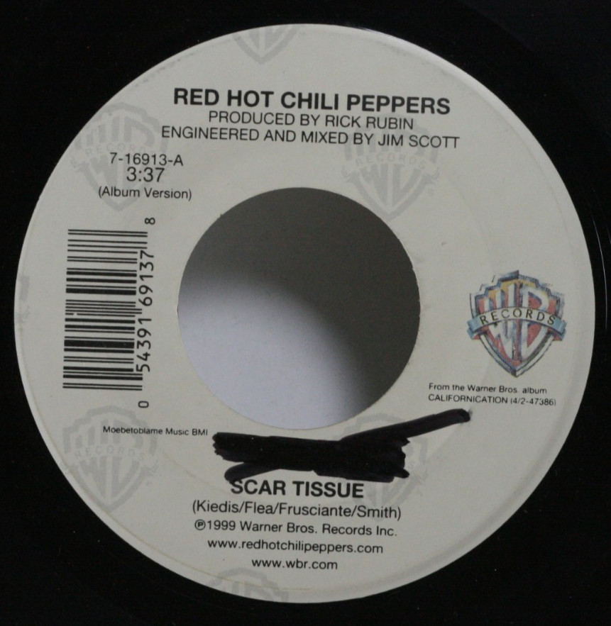 Red Hot Chili Peppers 45 7″ Scar Tissue – 90’s 2000’s Rock Pop Rare