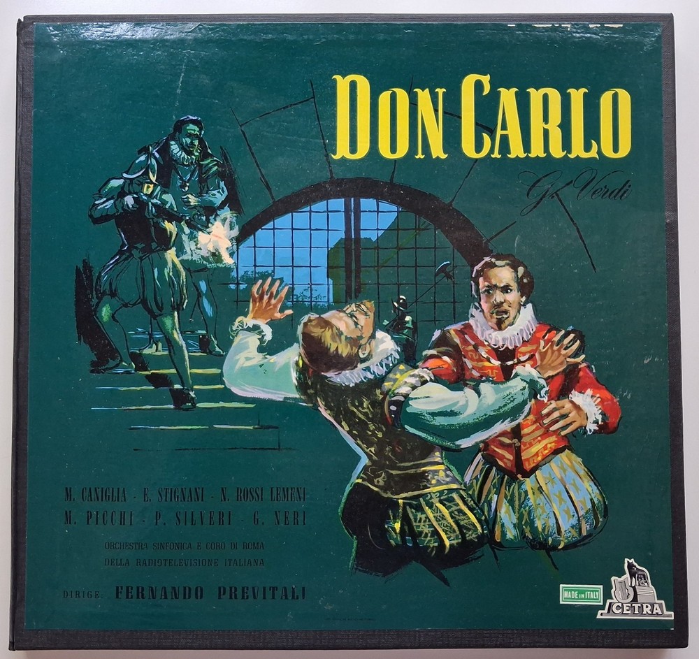 Don Carlo/Previtali 4 LP Box Set/ Booklet. Italy. Cetra LPC 1234 Opera 1951 RARE