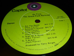 GRAND FUNK RAILROAD 33 RPM LP ON TIME ROCK PSYCH CAPITOL 1969