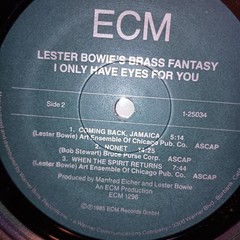 Lester Bowie’s Brass Fantasy “I Only Have Eyes For You” 1985 ECM Records!