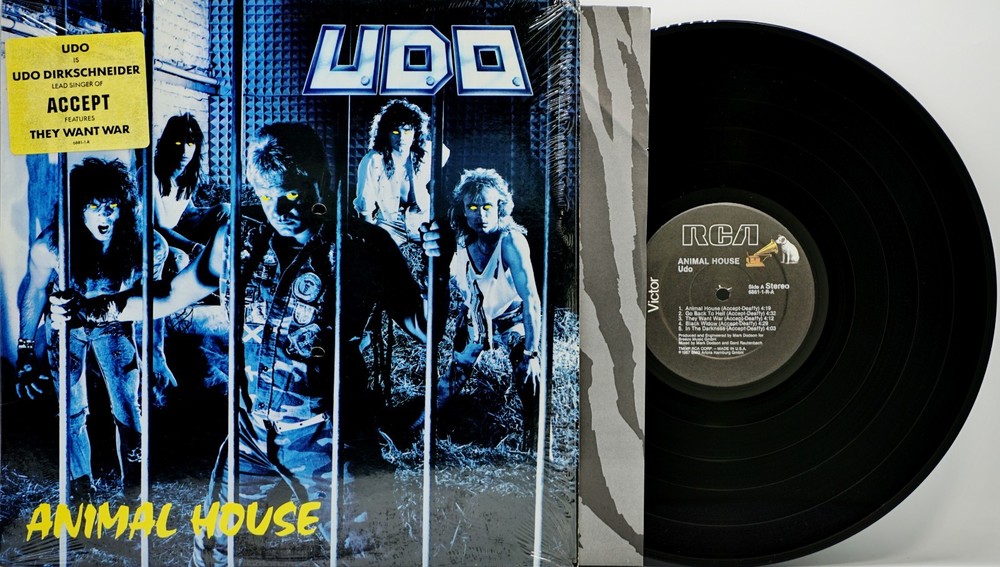U.D.O. ♫ Animal House ♫ Rare 1987 RCA Records 1st US Press Vinyl LP NM w/Hype
