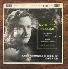 Decca SXL2234 ED1‑WBg Kathleen Ferrier Bach‑Handel Recital Boult FFSS Sleeve Spl
