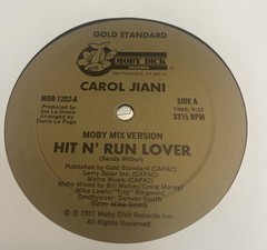 Carol Jiani Hit N’ Run Lover 12″ Vinyl Moby Dick Gold Standard 1981 VG+ Hi NRG