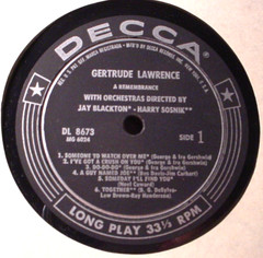 Gertrude Lawrence Original Mono Lp – A Remembrance – Decca Records – 1958