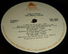 SMALL FACES 33 RPM LP EARLY FACES ROCK POP MOD PRIDE