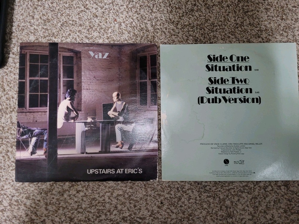 Yaz LOT 2 Records Upstairs at Eric’s 1982, Situation 12 Inch Vinyl