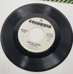 Men At Work Overkill 1981 Promo 7″ 45 Single Record Columbia White Label Nm