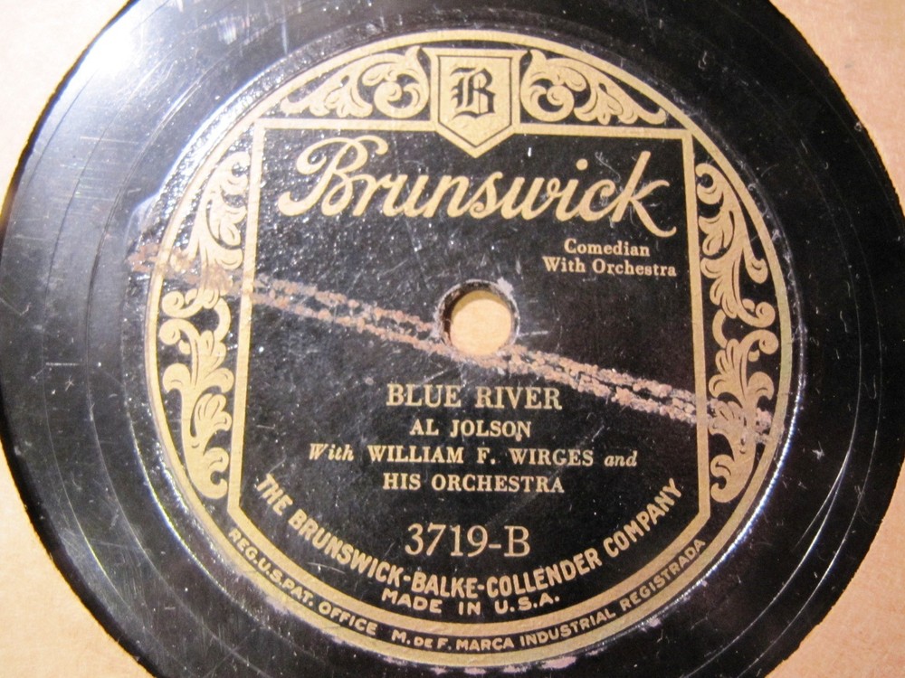 1927 The JAZZ SINGER Movie AL JOLSON William WIRGES Or BLUE RIVER BRUNSWICK 3719
