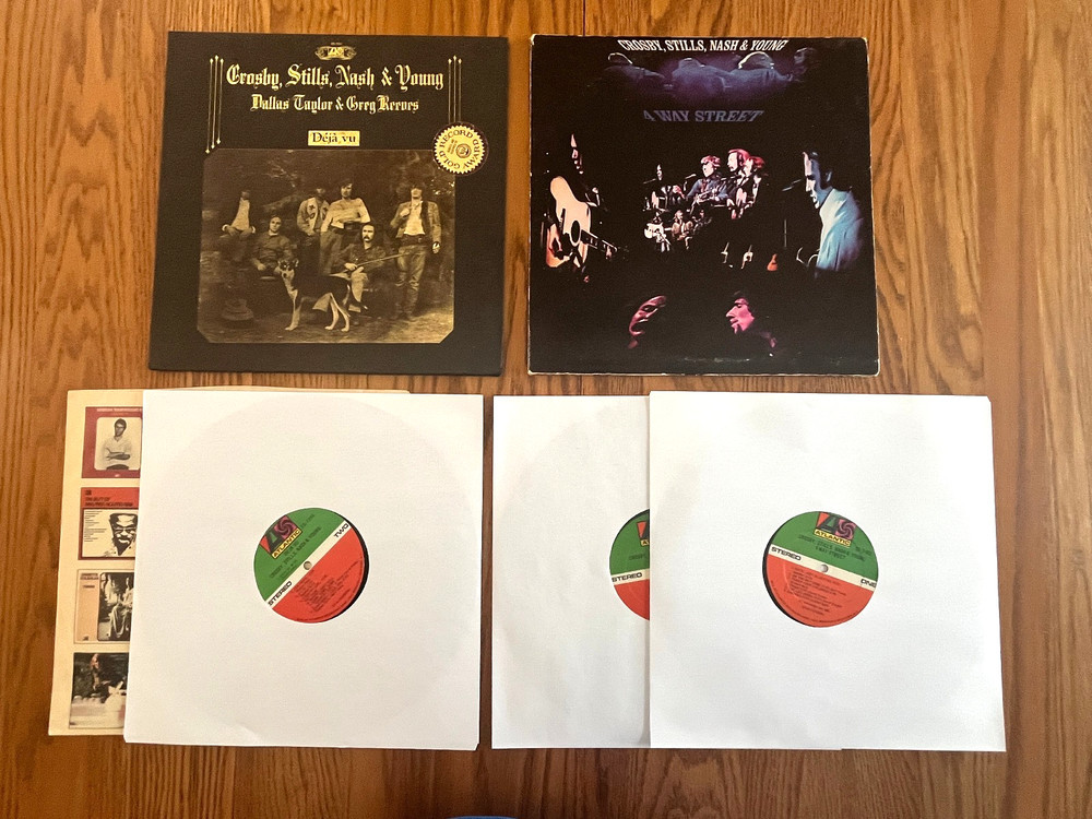 LOT OF 2 CROSBY STILLS NASH & YOUNG LP’S – DEJA VU – 4 WAY STREET