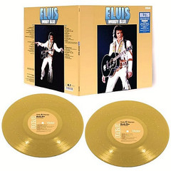 ELVIS Presley DEFINITIVE MOODY BLUE SET FTD 2LP GOLD SPARKLE + #’d PROMO GOLD 45