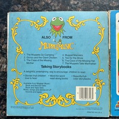 Vintage Story of Bambi Chipmunks Muppets Manhattan Record & Book Set Lot of 3