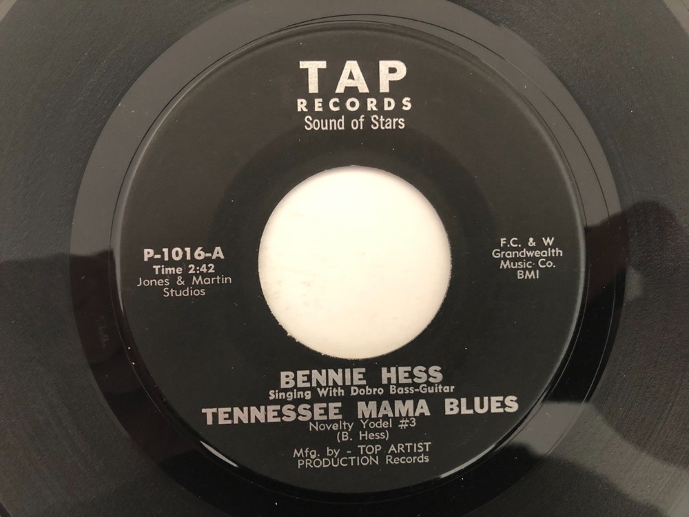 Texas Rockabilly Country Bop 45 BENNIE HESS Tennessee Mama Blues TAP hear