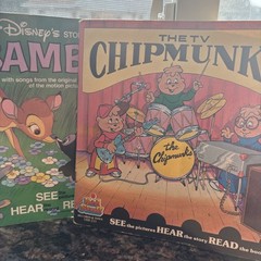 Vintage Story of Bambi Chipmunks Muppets Manhattan Record & Book Set Lot of 3
