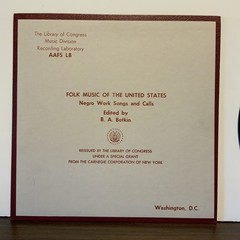 Folk Music Of The United States – Negro Work Songs And Calls, Vinyl LP Record