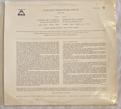 SCHNEEBERGER BACH VIOLIN SONATAS Nos. 1-2 BARENREITER 10″ Rare German Import