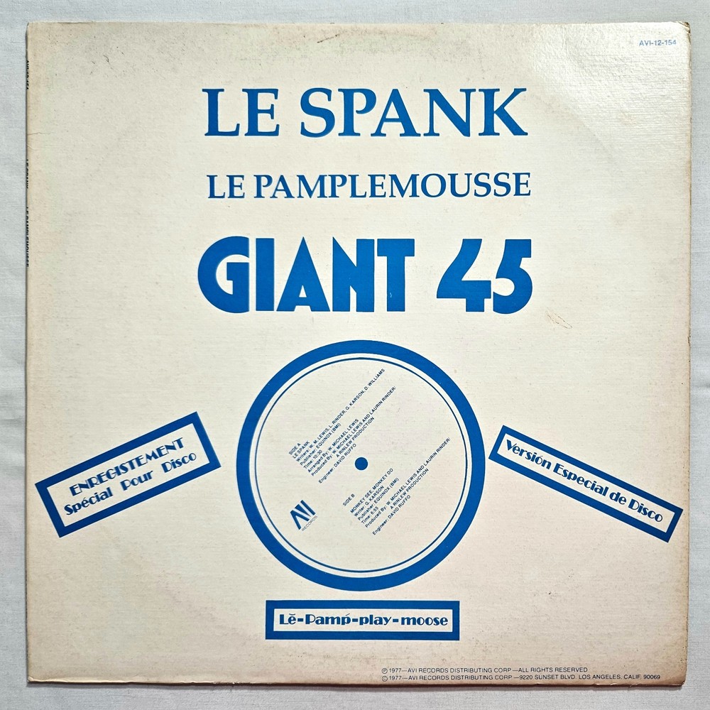 BOOGIE / DISCO-FUNK – LE PAMPLEMOUSSE – LE SPANK – AVI RECORDS ORIGINAL PRESSING