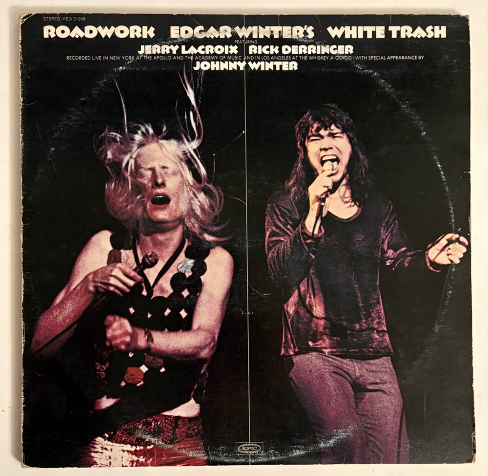 Edgar Winter’s White Trash Roadwork Vinyl LP 1972 Rick Derringer Live 2-Discs