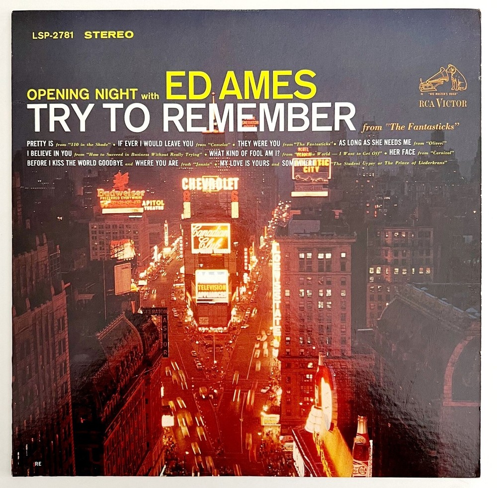 Ed Ames Try To Remember Live Vinyl Record 1964 33 12″ Opening Night #2 VRG2