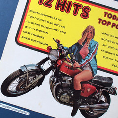 ORIGINAL 1972 HONDA MOTORCYCLE COVER VINYL LP EX CARPENTERS EAGLES MOODY BLUES
