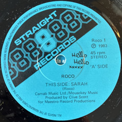 ROCO – Hello Hello xxxx : 7″ Vinyl Single : Straight 8 Records : 1983