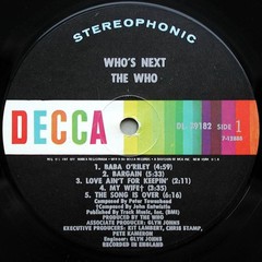 WHO’S NEXT The WHO DECCA DL 79182 1971 Mastered by Doug Sax VG/VG+