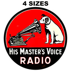 Little Nipper Dog Sticker Sign, Vintage Replica, Vinyl Decal RCA Victor 4 Sizes